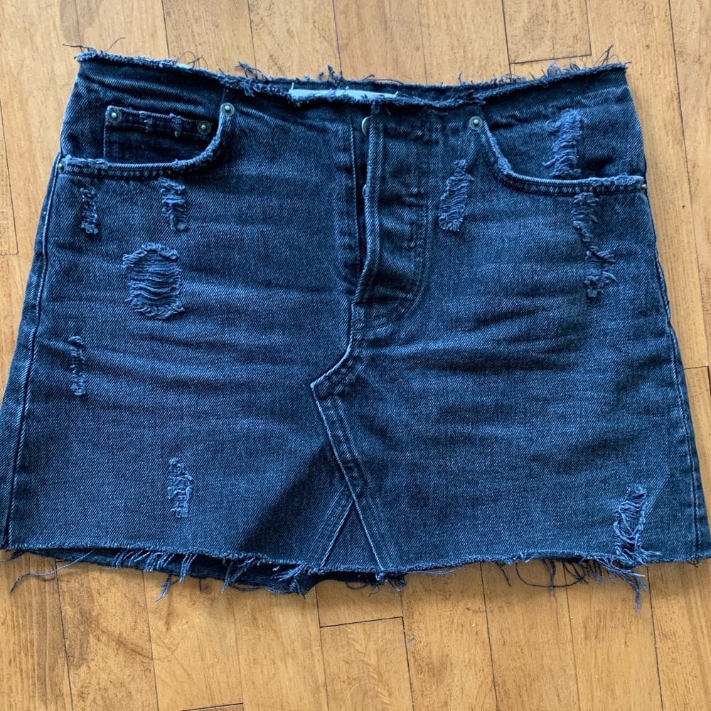 Reformation denim mini skirt